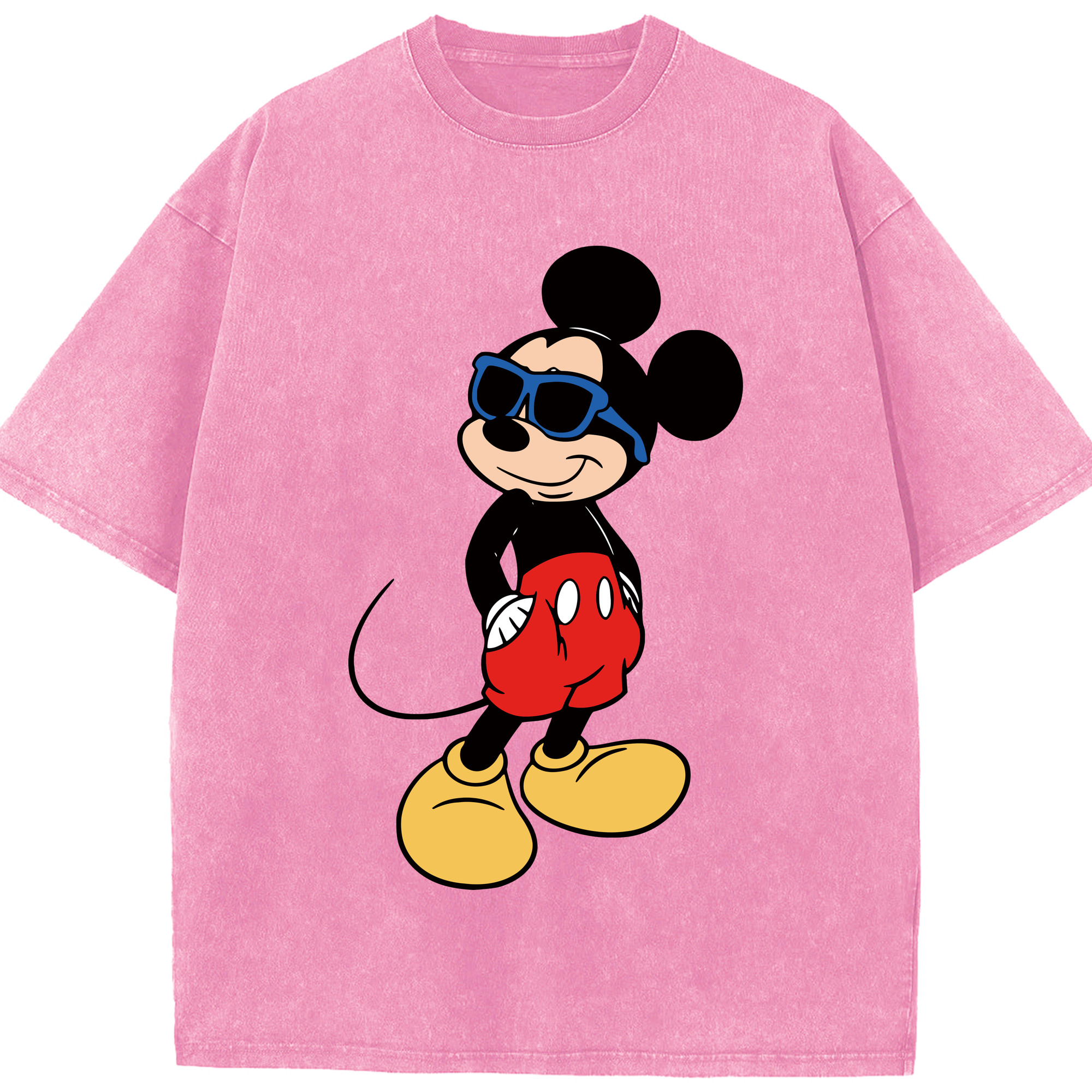 （画像用） ミッキーマウス Mickey Mouse 綿100% ヴィンテージ風 半袖Tシャツ（フロントプリント）